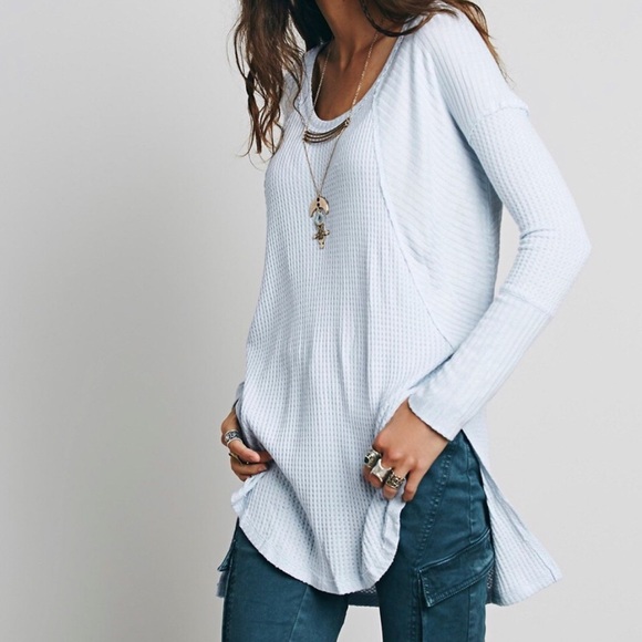 Free People Tops - Free People Light Blue Thermal
